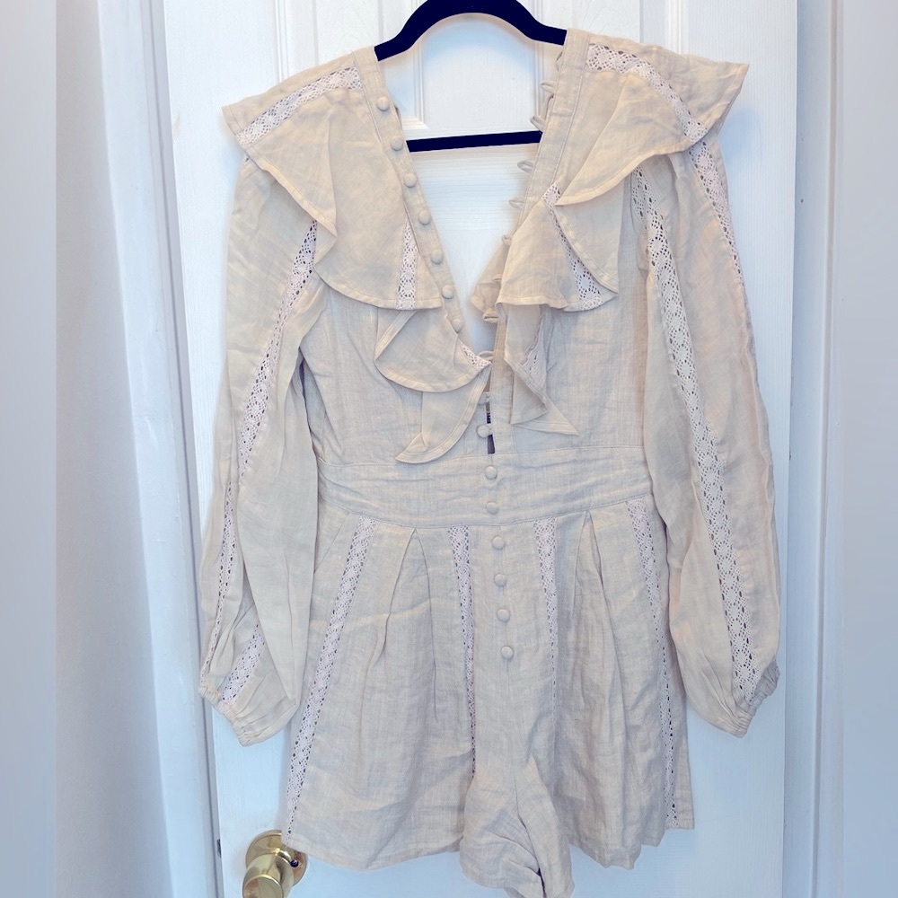 JOSLIN LINEN SUMMER JUMPER ROMPER POCKETS! SIMILAR TO ALAMAIS / Zimmerman
